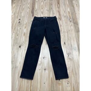 Old Navy Distressed Black Straight Leg Jeans